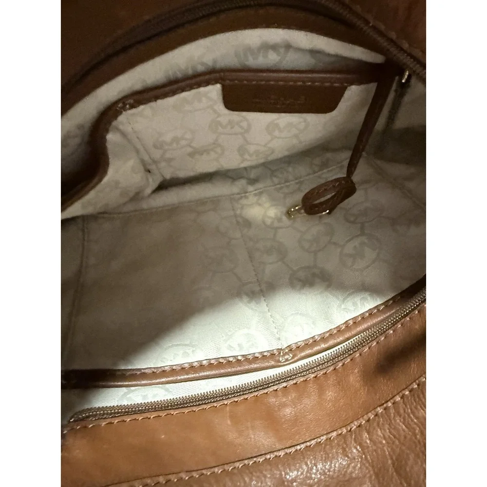 Michael Kors Canvas Hobo Brown Purse‎ Jet Set Braided Leather Shoulder Bag
